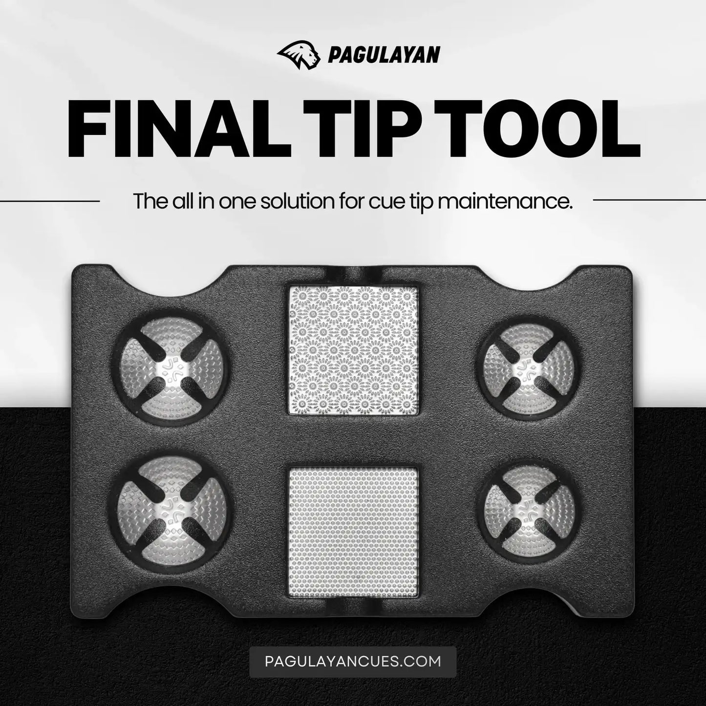 Final Tip Tool pool cue tip tool and cue tip shaper for precise cue tip maintenance and shaping.