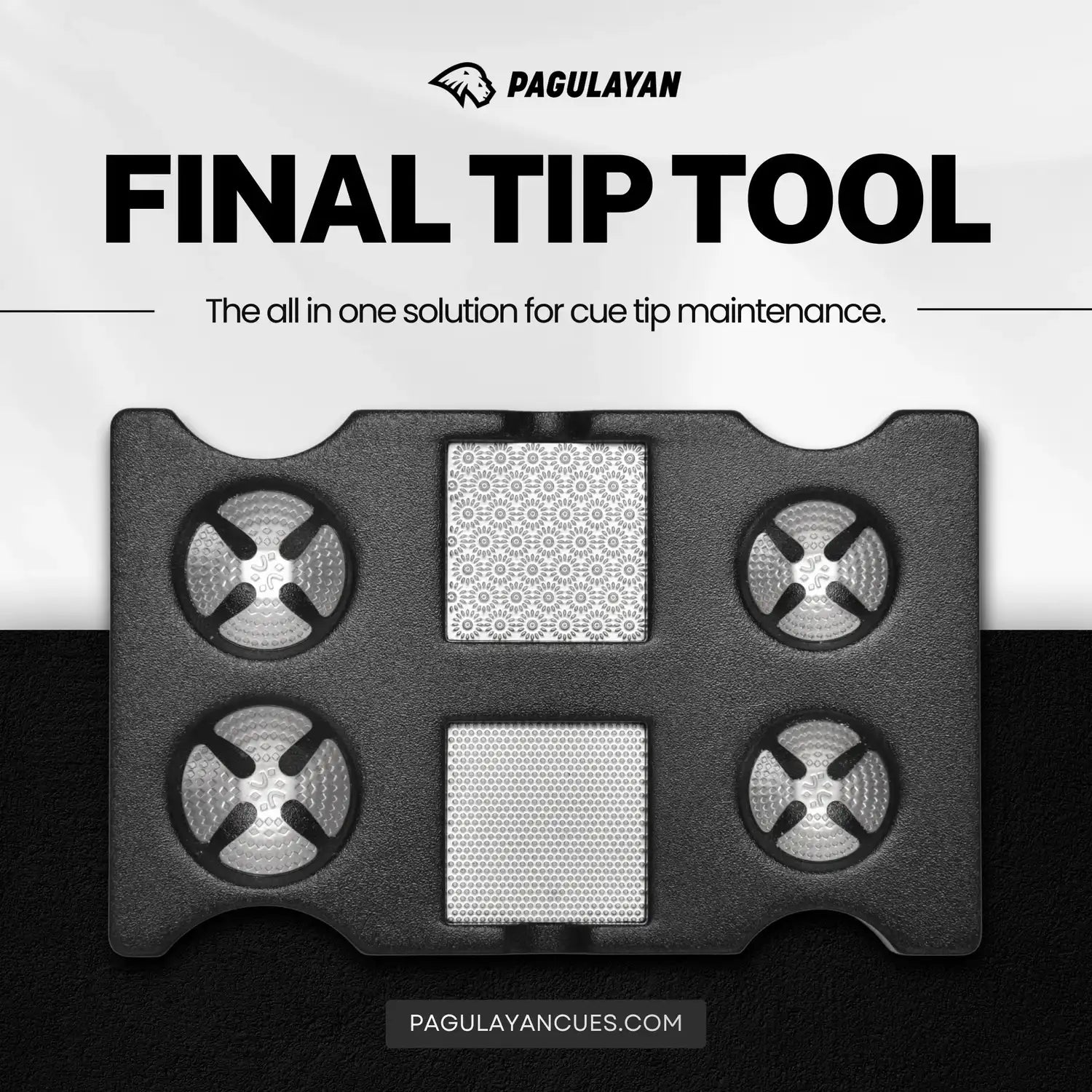 Final Tip Tool pool cue tip tool and cue tip shaper for precise cue tip maintenance and shaping.