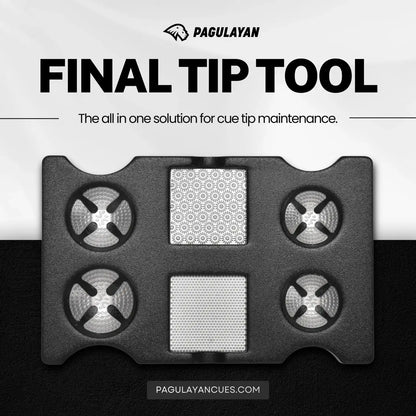 Final Tip Tool pool cue tip tool and cue tip shaper for precise cue tip maintenance and shaping.