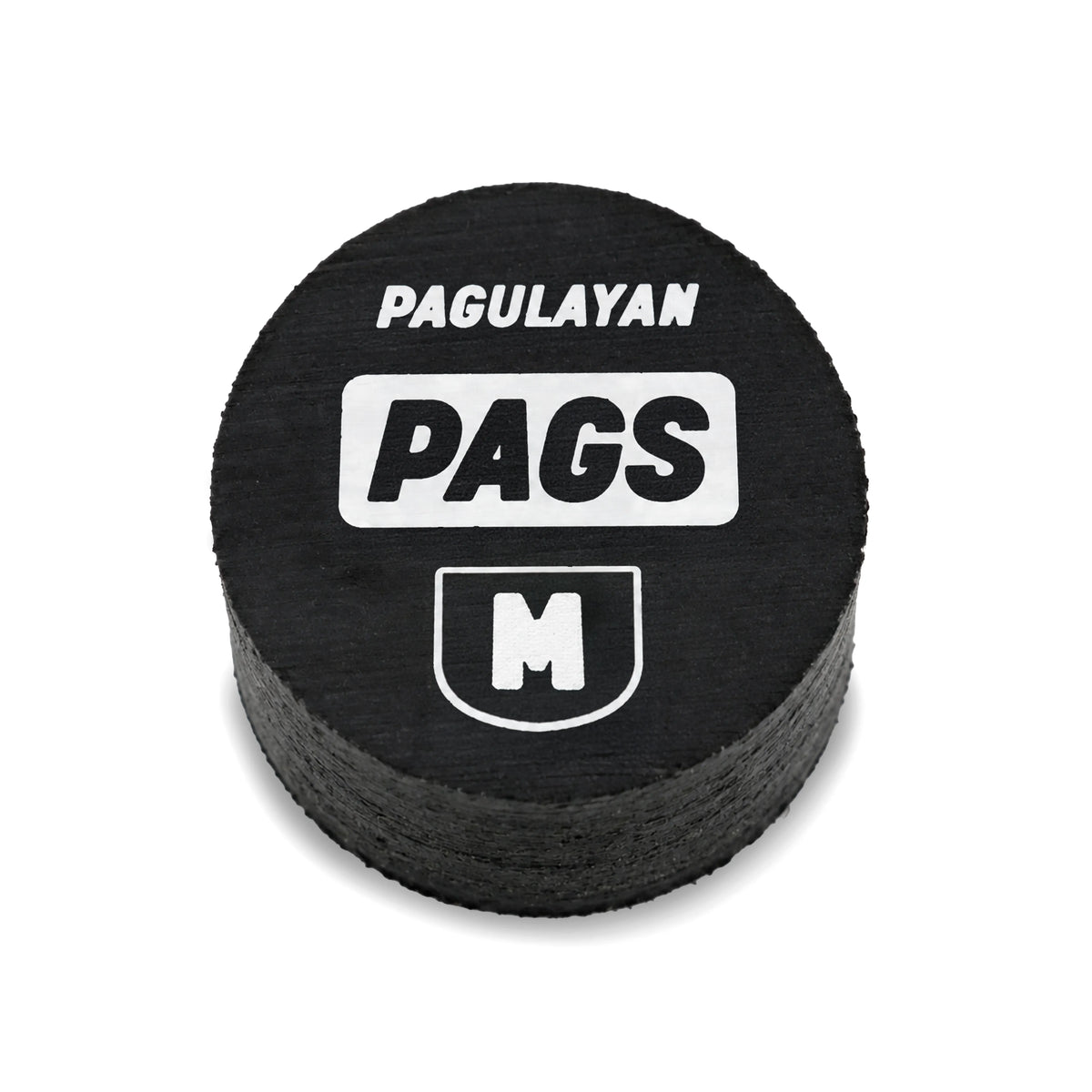 PAGS Medium pool cue tip by Pagulayan with 10-layer leather construction.
