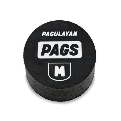 PAGS Medium pool cue tip by Pagulayan with 10-layer leather construction.