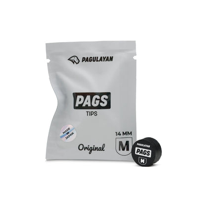 PAGS Medium 14 mm pool cue tip with Pagulayan packaging, made in Japan.