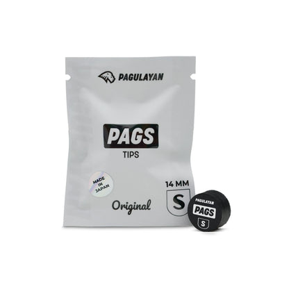 PAGS Soft 14 mm pool cue tip with Pagulayan packaging, made in Japan.