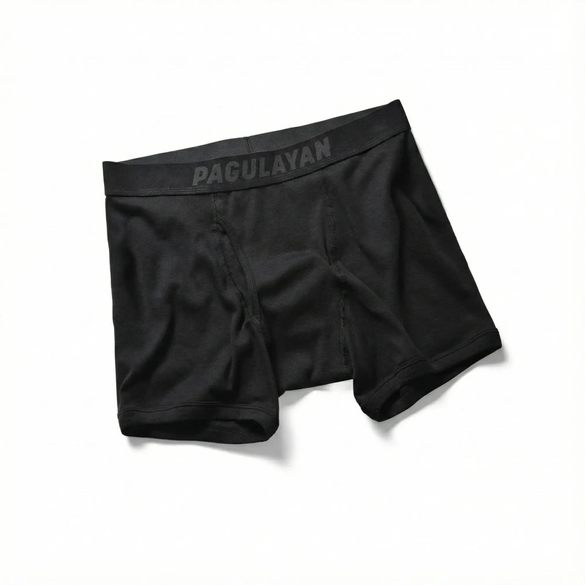 Men’s black 100% cotton boxer briefs by Pagulayan with breathable fabric and comfortable fit.