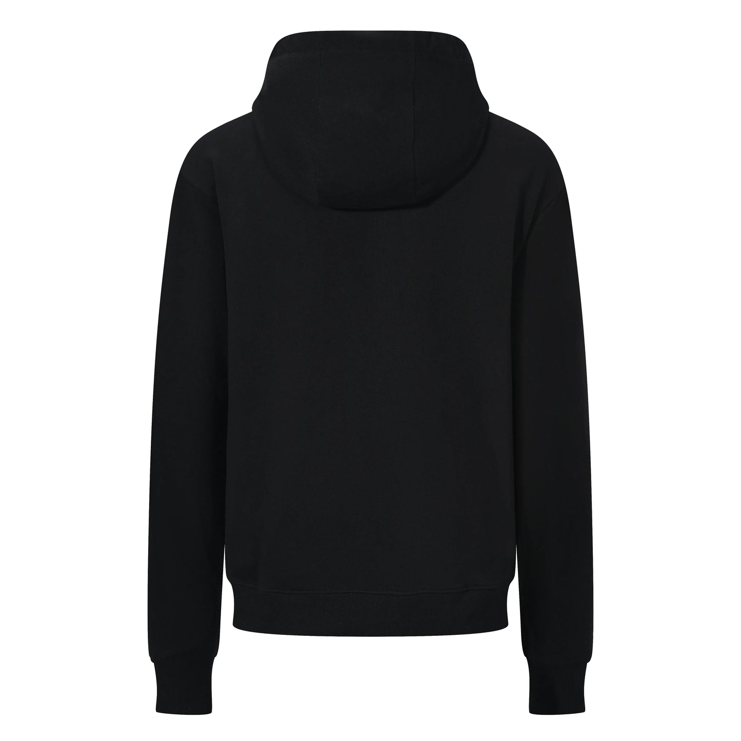 Back view of the Pagulayan Blackout Hoodie showing the solid black hood and clean minimalist design.
