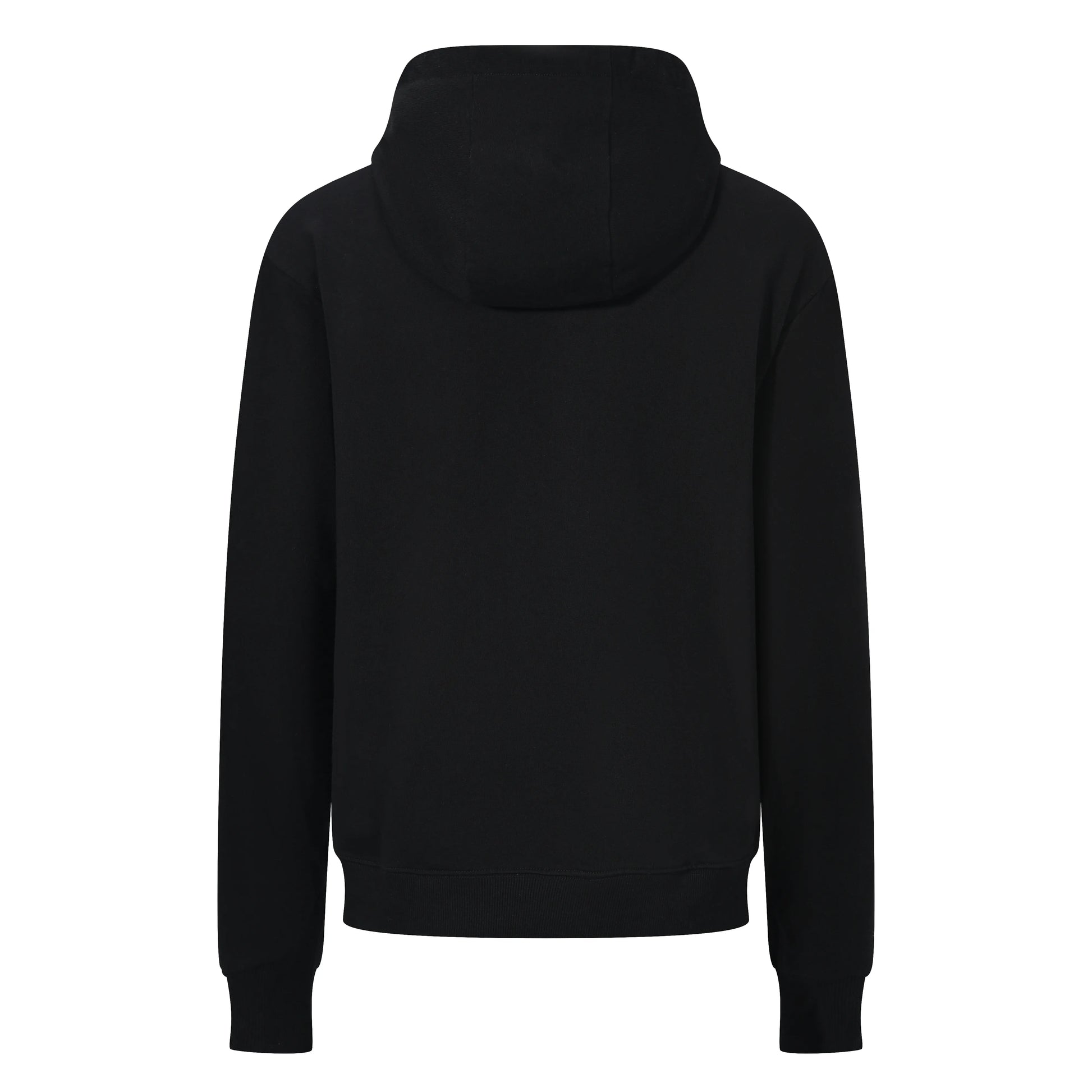 Back view of the Pagulayan Blackout Hoodie showing the solid black hood and clean minimalist design.
