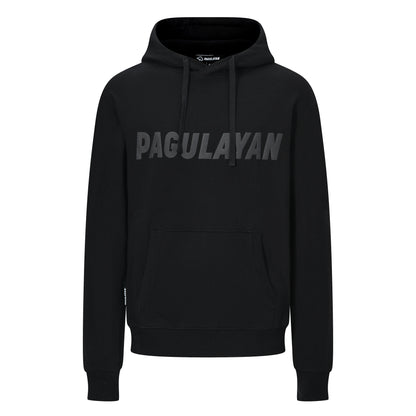 Front view of the Pagulayan Blackout Hoodie featuring a tonal chest logo and classic kangaroo pocket.