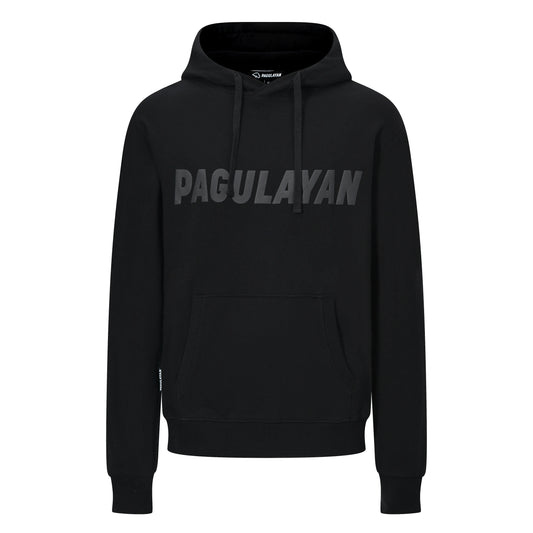Front view of the Pagulayan Blackout Hoodie featuring a tonal chest logo and classic kangaroo pocket.