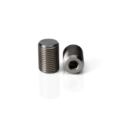 Two Pagulayan threaded cue weight bolts showing the Allen wrench socket for easy installation and removal.