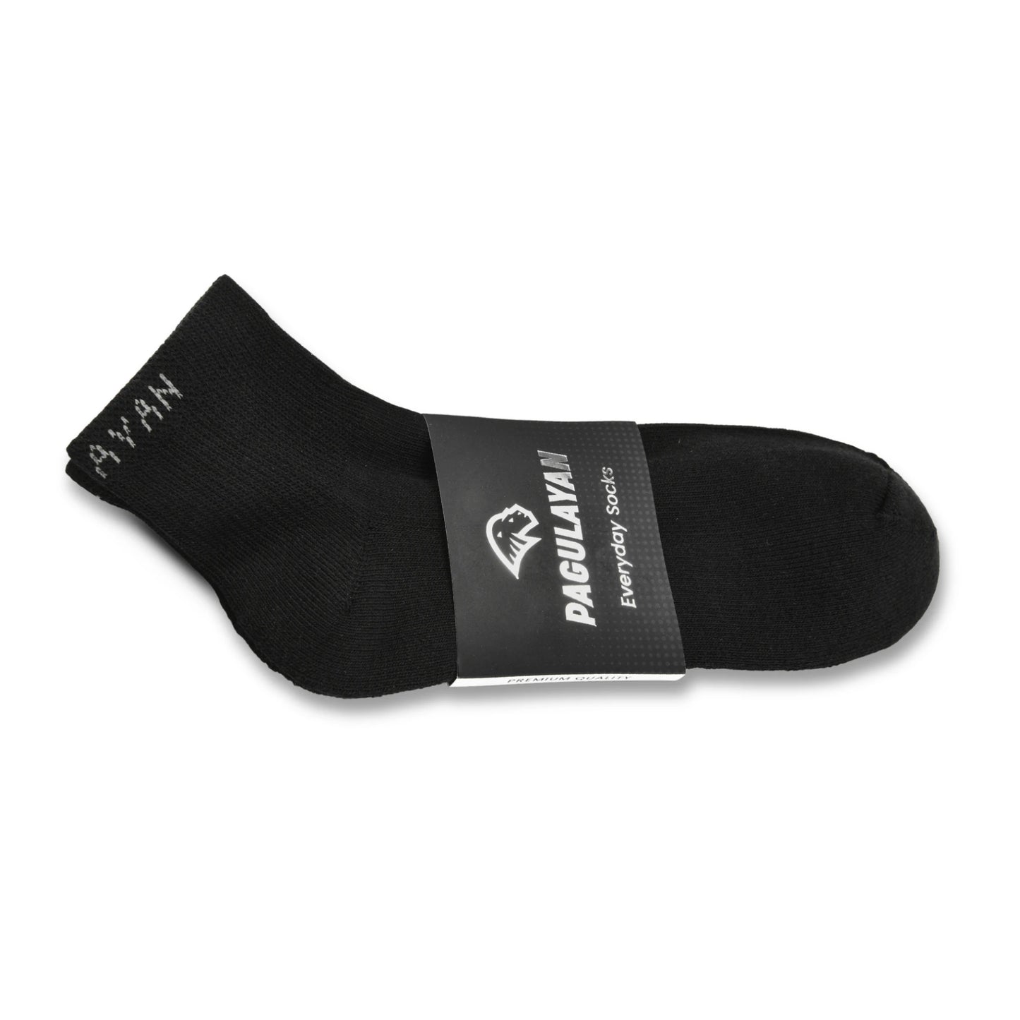 Pagulayan Everyday black crew sock with branded packaging designed for daily comfort and durability.
