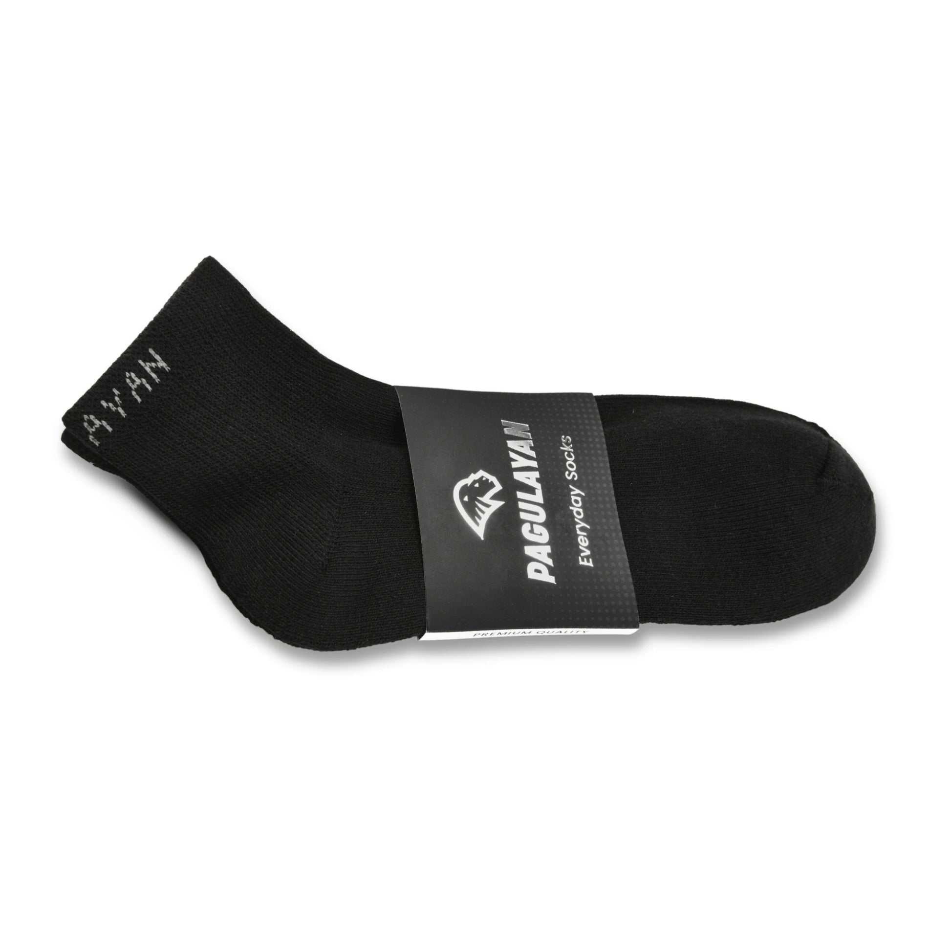 Pagulayan Everyday black crew sock with branded packaging designed for daily comfort and durability.