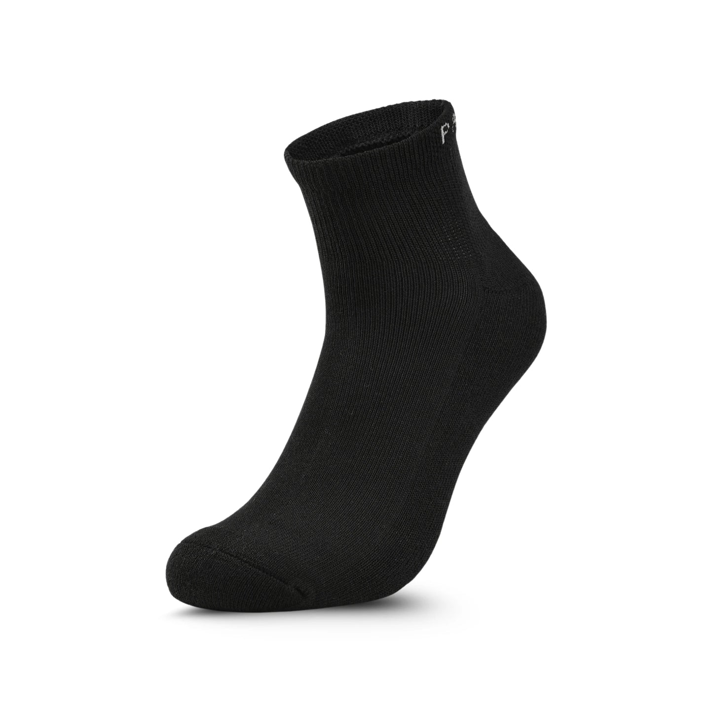 Pagulayan Everyday black crew sock showing toe shape and ankle profile for everyday comfort.