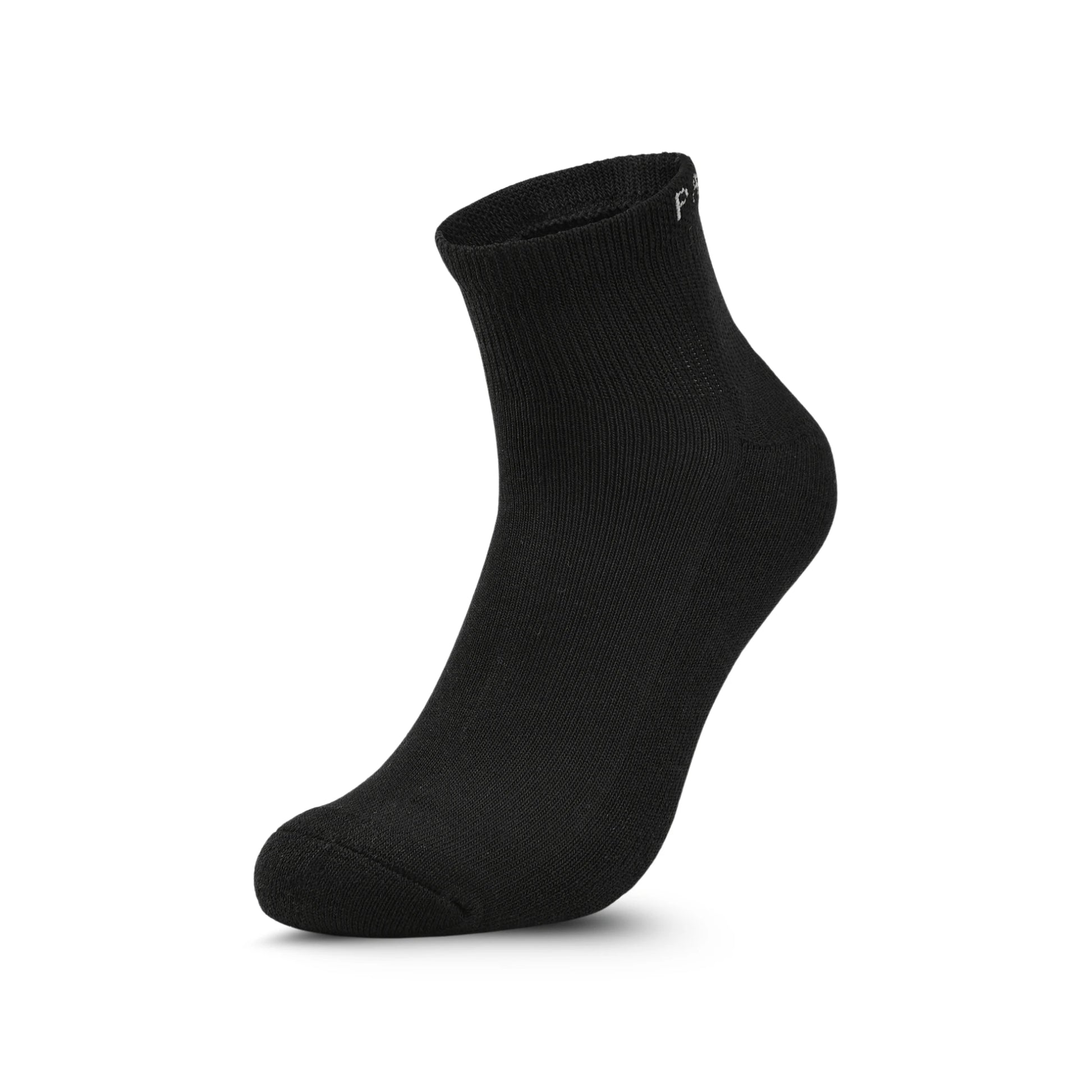 Pagulayan Everyday black crew sock showing toe shape and ankle profile for everyday comfort.