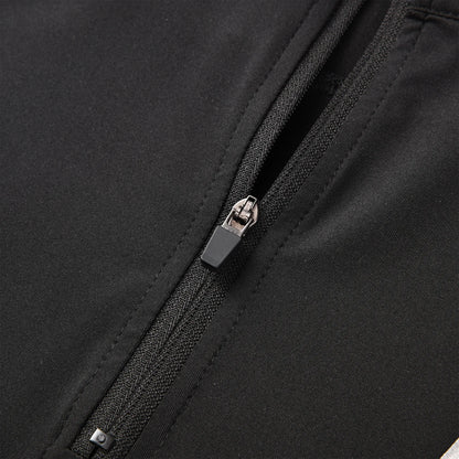 Close-up view of the Pagulayan Jersey zipper showing the smooth black fabric and durable zip design.