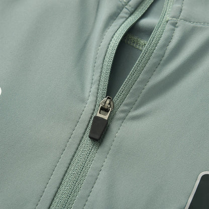Close-up of the Team Ontario Pagulayan billiards jersey zipper showing the smooth stitching and durable front zip design.