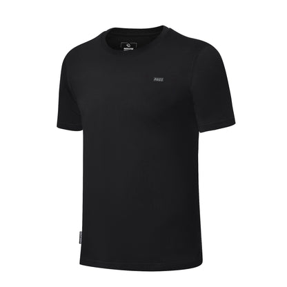 Black Pagulayan PAGS Shirt with small chest logo, angled front view.