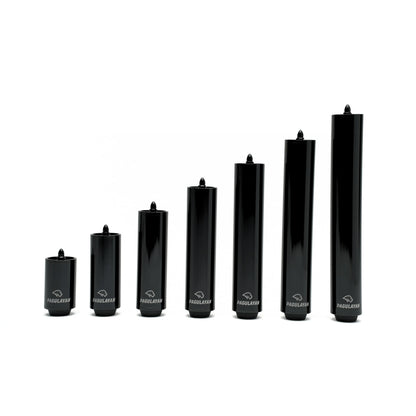 Pagulayan pool cue extensions in 2, 3, 4, 5, 6, 7, and 8 inch lengths.