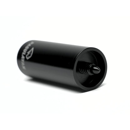 Close-up of the male threaded connector on the Pagulayan pool cue extension.