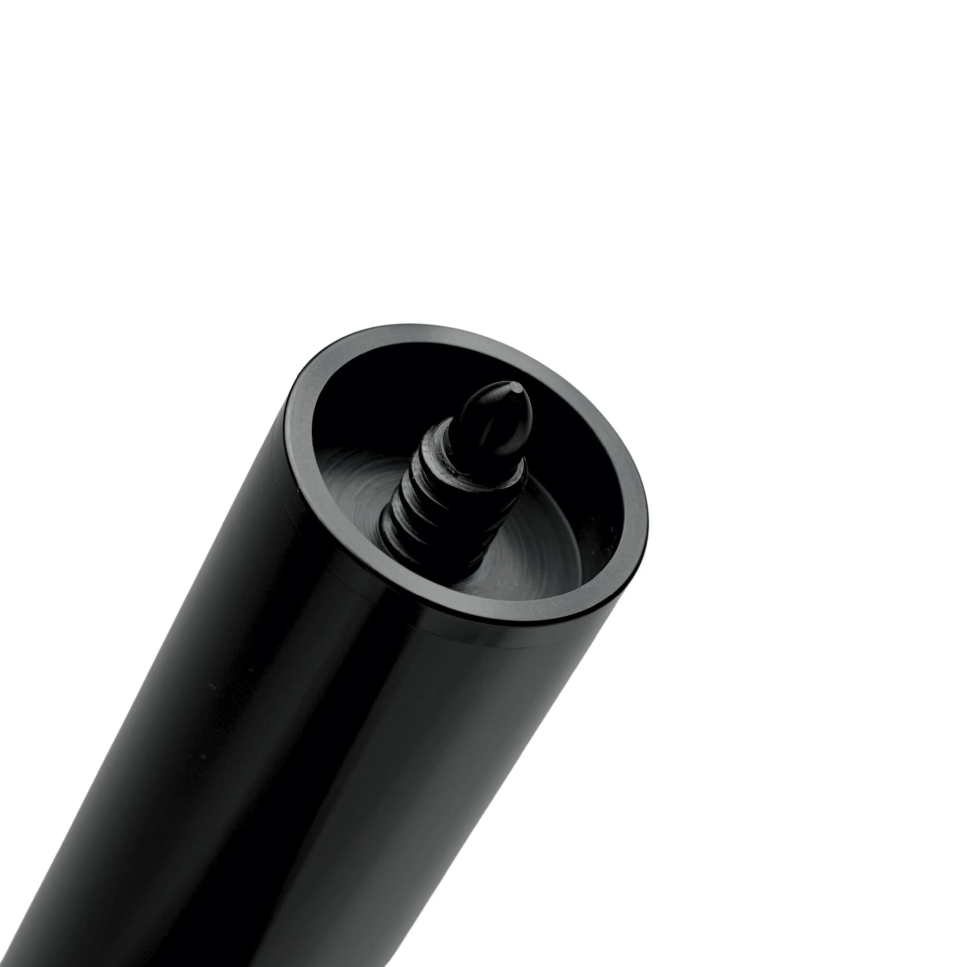 Close-up of the threaded connector on a Pagulayan pool cue extension for secure attachment to a billiard cue.