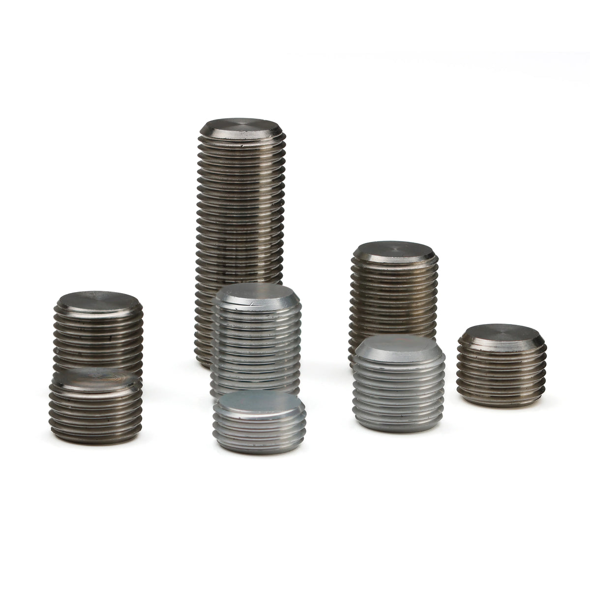 Eight interchangeable Pagulayan Precision cue weight bolts in different sizes for adjusting cue weight and feel.