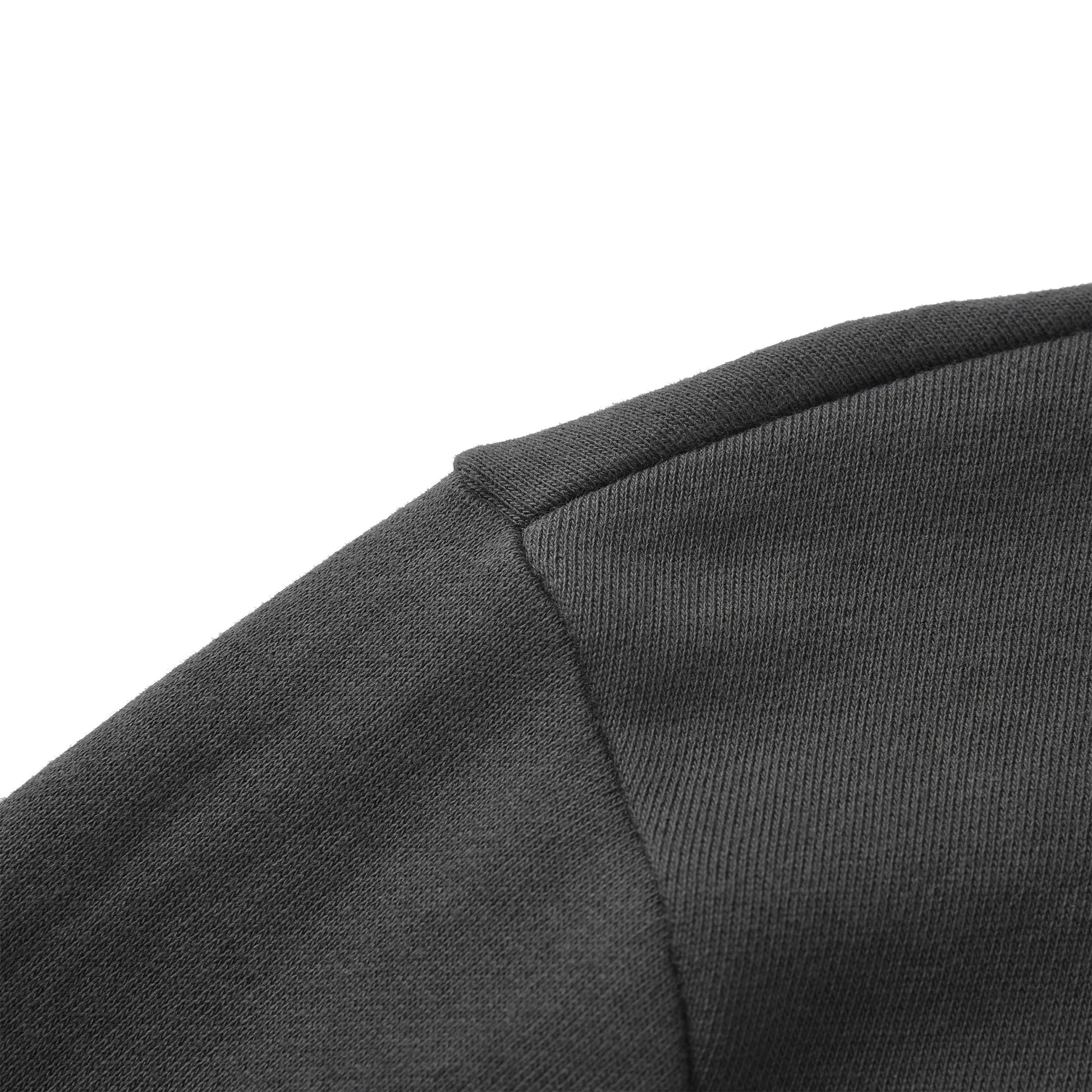 Close up of the Pagulayan Puff Logo Hoodie shoulder showing the stitching and smooth fabric construction.