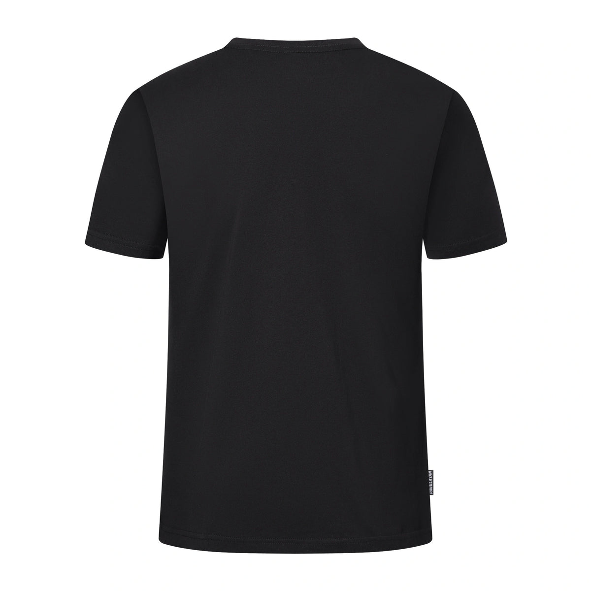 Back view of the black Small Pagulayan Logo Shirt with a plain back and Pagulayan side tag.