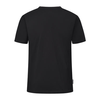 Back view of the black Small Pagulayan Logo Shirt with a plain back and Pagulayan side tag.