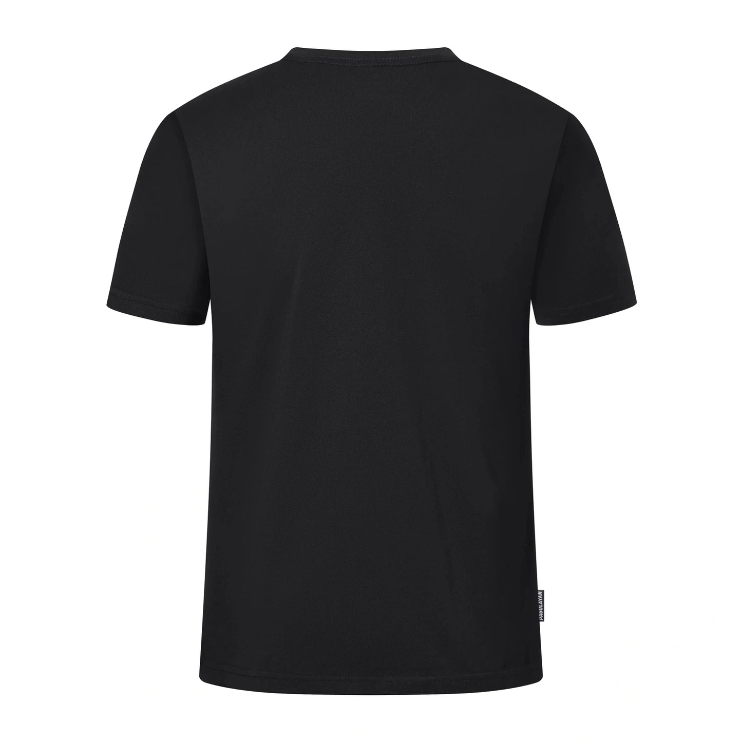 Back view of Pagulayan Stealth Logo black cotton t shirt showing clean minimalist design.