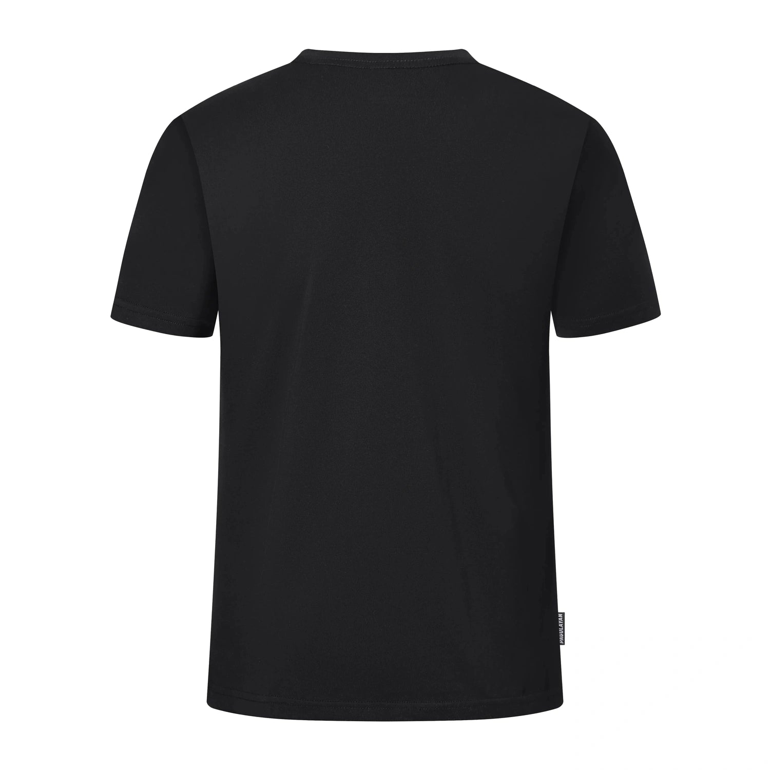 Back view of Pagulayan Stealth Logo black cotton t shirt showing clean minimalist design.