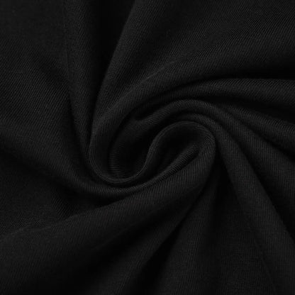 Close up of black cotton fabric texture used in Pagulayan Stealth Logo cotton t shirt.