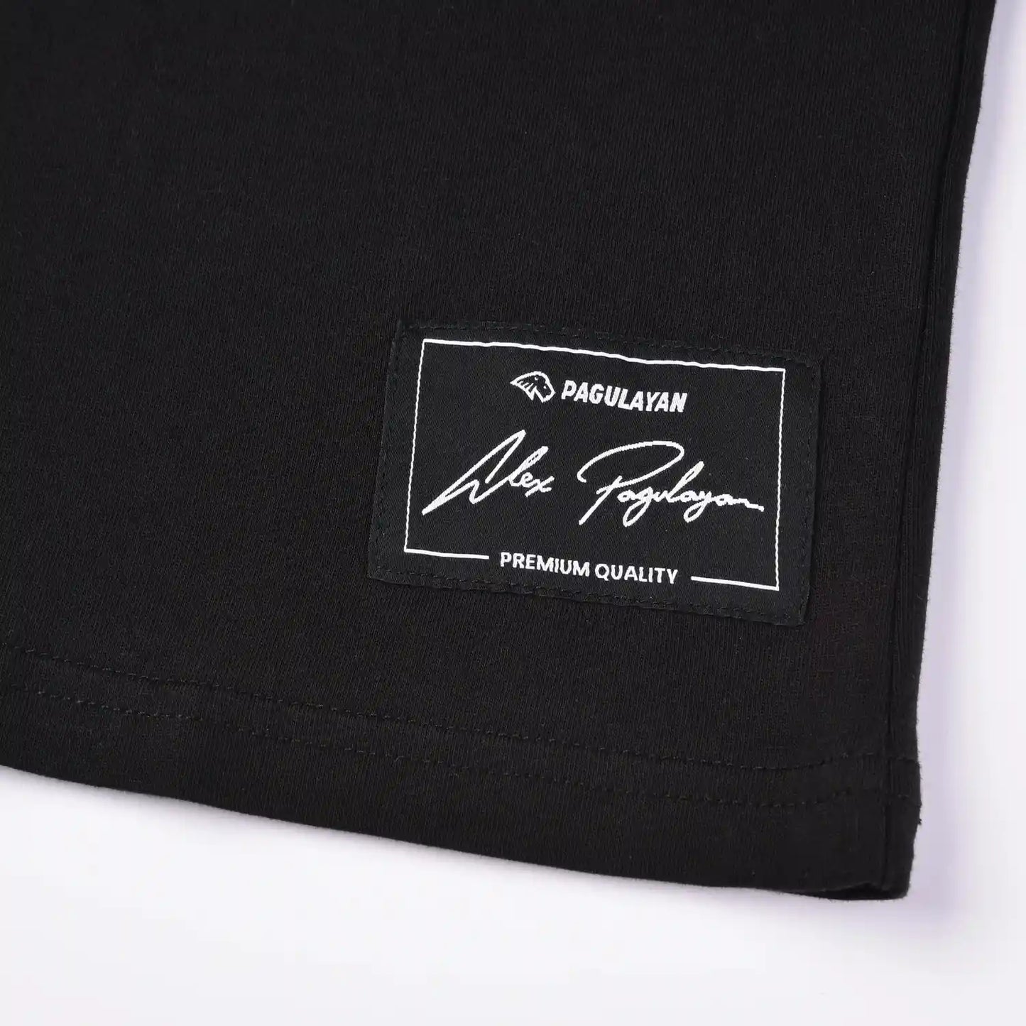 Close up of Alex Pagulayan signature patch on Pagulayan Stealth Logo black cotton t shirt.