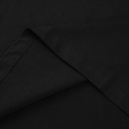 Hem stitching detail of The Subtle T-Shirt by Pagulayan black cotton t shirt fabric.