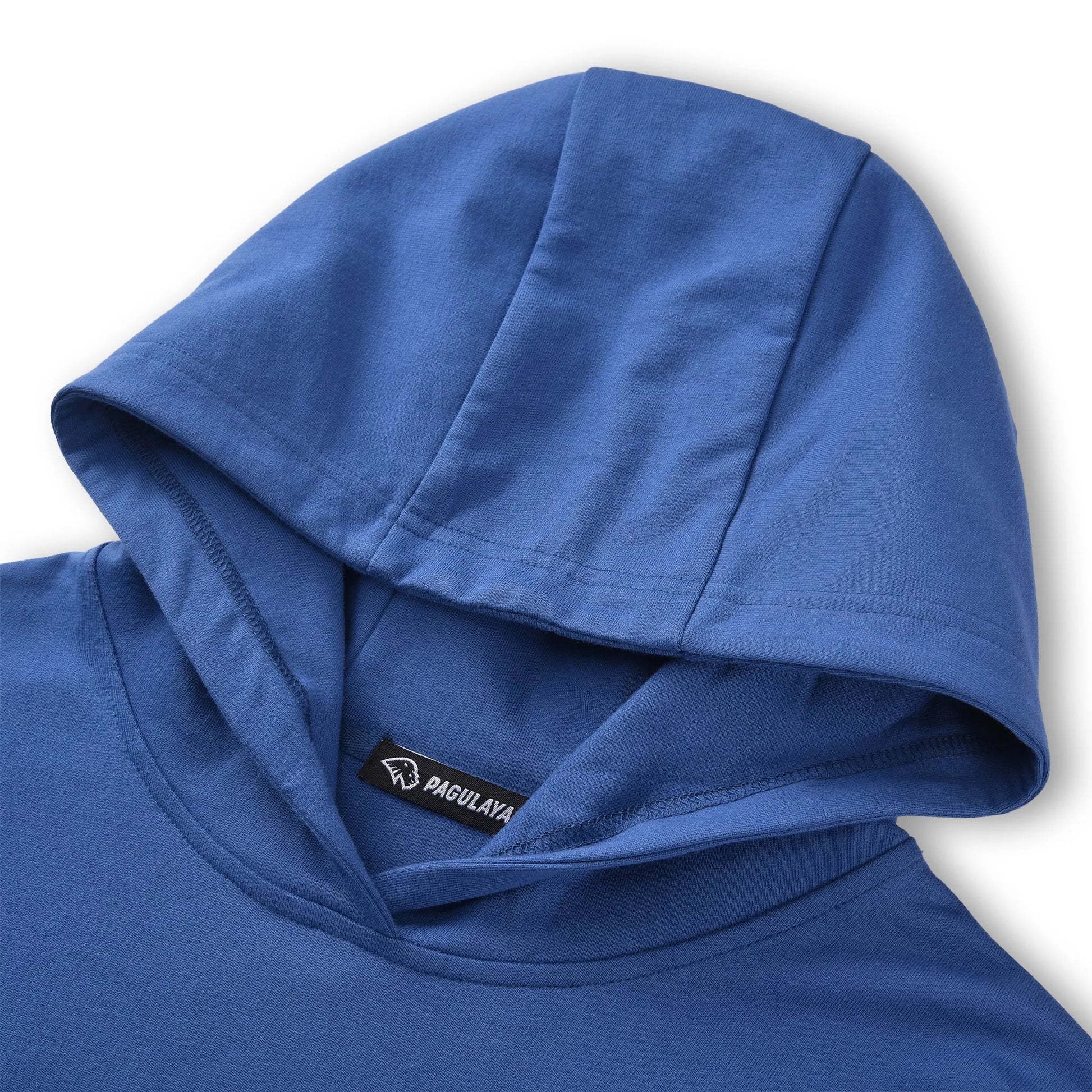 Close up of the Pagulayan Women’s Drop-Shoulder Pocket Hoodie hood showing the stitching and inner brand label.