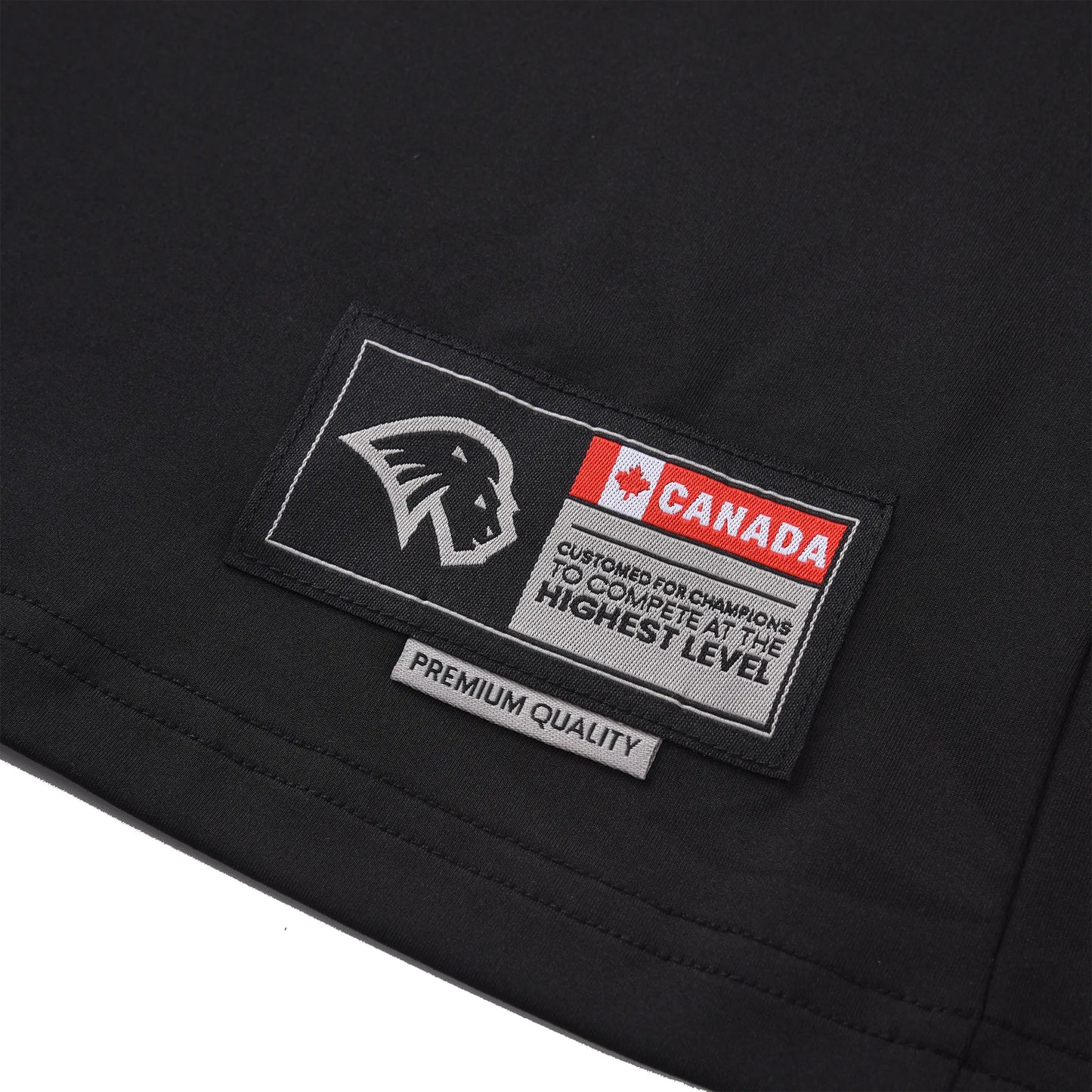 Close-up of the premium label and Canada patch on the Pagulayan Women’s Team Canada billiards jersey.