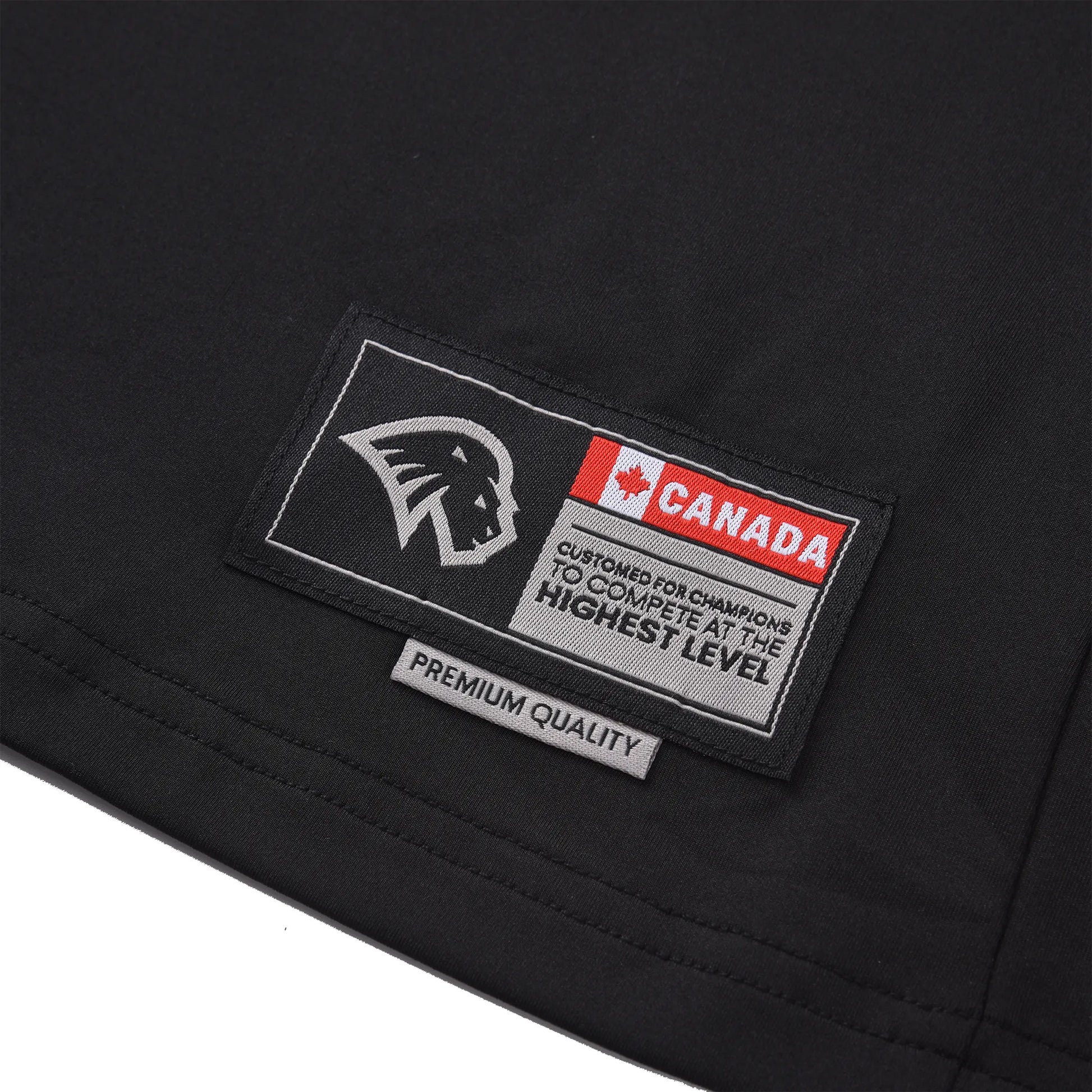 Close-up of the premium label and Canada patch on the Pagulayan Women’s Team Canada billiards jersey.
