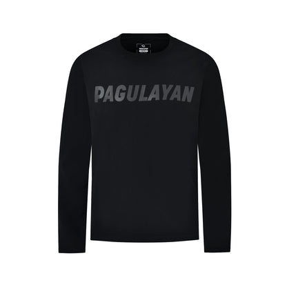 Front view of the black Stealth Pagulayan Logo Long Sleeve Shirt with tonal Pagulayan chest logo.