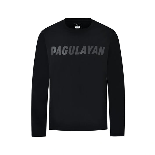Front view of the black Stealth Pagulayan Logo Long Sleeve Shirt with tonal Pagulayan chest logo.
