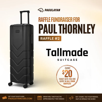 Tallmade suitcase featured as Raffle #2 in the Paul Thornley fundraiser raffle.