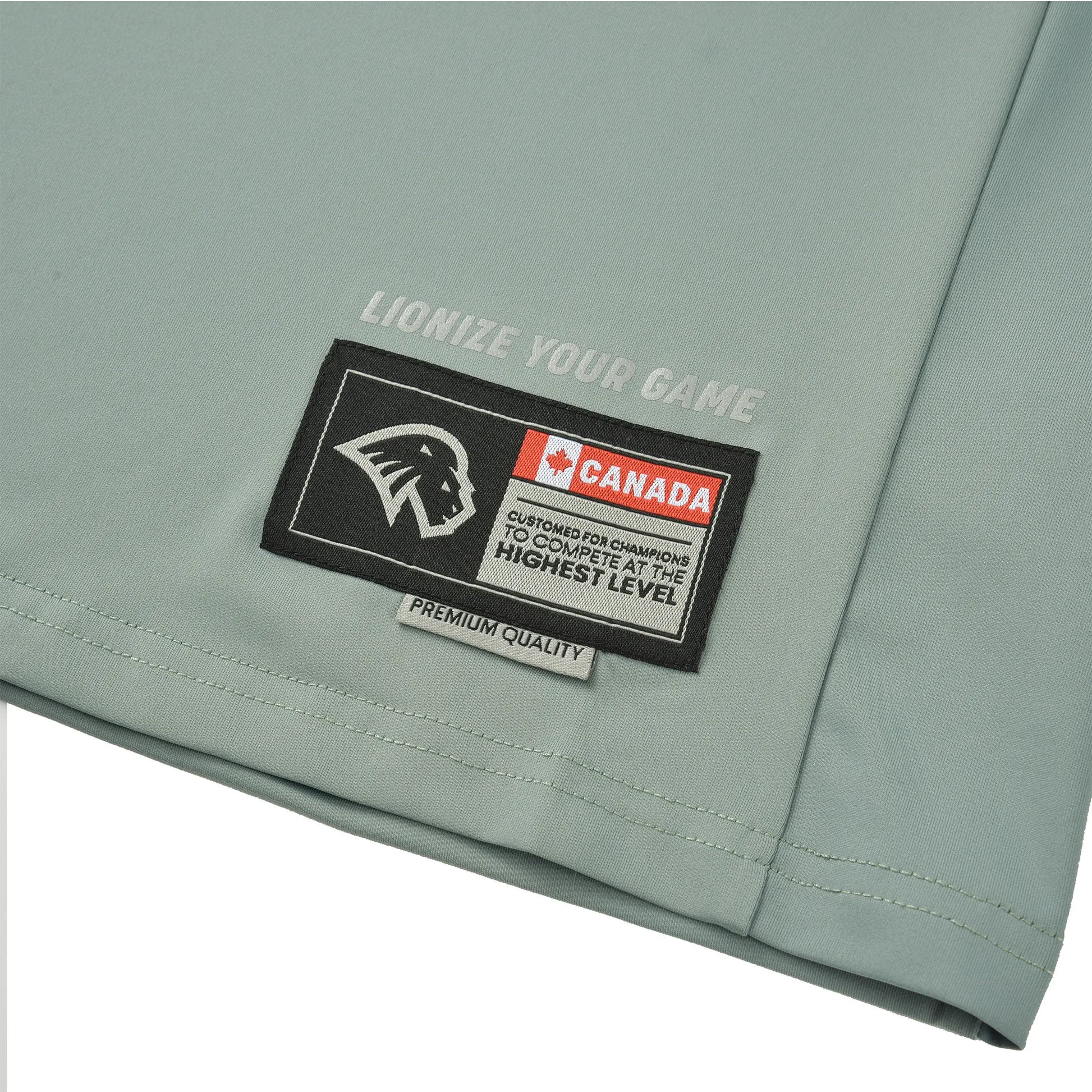 Close-up of the premium quality label and Canada patch on the Team Ontario Pagulayan billiards jersey.